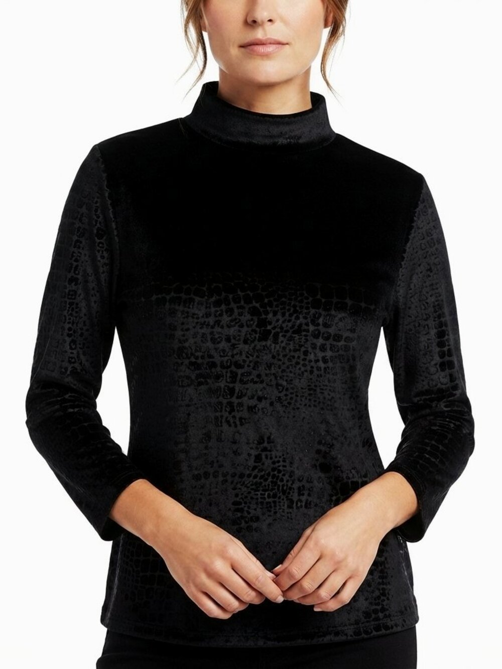 Andrea Jovine Animal Embossed Velour Top NEW- Sz. Med